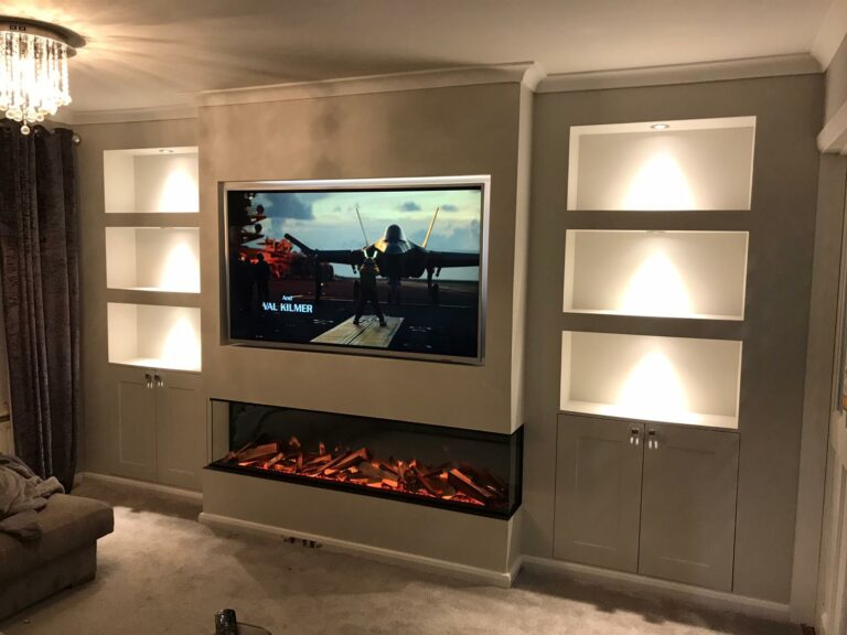 Panoramic fires lighting media wall